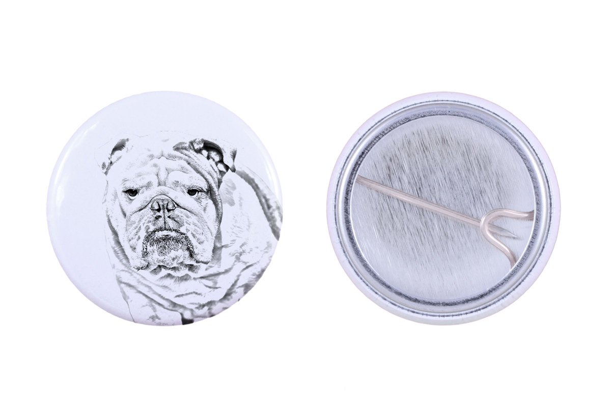 Buldog angielski, Bulldog - przypinka z twoim psem, dodaj własne foto, marka Art-Dog
