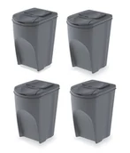 Kosze na śmieci - M.A.T Group zestaw koszy do segregacji śmieci 4 x 35 l - miniaturka - grafika 1