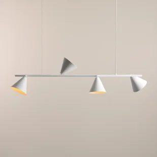 Biała lampa sufitowa FORM 4 z kloszami w kształcie stożków - Lampy sufitowe - miniaturka - grafika 1