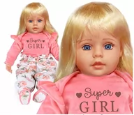 Lalki dla dziewczynek - Lalka bobas jak żywa duża 56cm siedząca miękka interaktywna mówi śpiewa 2 języki uczy - miniaturka - grafika 1