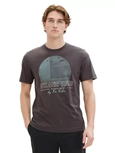 T-shirt męski TOM TAILOR z nadrukiem fotograficznym wykonany z bawełny, 10899-Szary asfalt, XL - Koszulki męskie - miniaturka - grafika 1