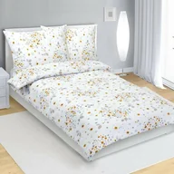 Pościel - Pościel krepowa Bellatex Kwiaty szary, żółty, 140x 220 cm, 70 x 90 cm - miniaturka - grafika 1