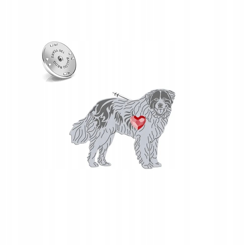 Wpinka Srebrna Bośniacko-Chorwacki Pies Pasterski 925 Prezent DEDYKACJA
