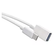 Kable - Kabel USB 3.0, gniazdo A - wtyk C, OTG, transmisja danych, 15 cm, biały - miniaturka - grafika 1