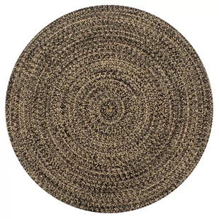 vidaXL Ręcznie wykonany dywan, juta, czarny i naturalny, 150 cm 133727 - Dywaniki łazienkowe - miniaturka - grafika 1