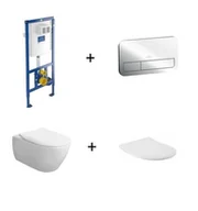 Miski WC - Villeroy & Boch Subway 2.0 Combi-Pack Toaleta WC podwieszana 56,5x37,5 cm z deską sedesową wolnoopadającą i matą biała Weiss Alpin + stelaż + przycisk ViConnect chrom 5614R201 + 92246100 + 92249061 + LEMATA - odbiór osobisty: Kraków, Warszawa, 29-Innych-Miast - miniaturka - grafika 1