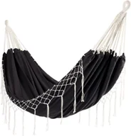 Hamaki - Dwuosobowy hamak ogrodowy bujak huśtawka leżak 200x150cm boho grafitowy - miniaturka - grafika 1