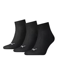 Skarpetki damskie - Puma Quarter Plain Skarpety Sportowe Unisex, Czarny, 35-38/3 pary - miniaturka - grafika 1