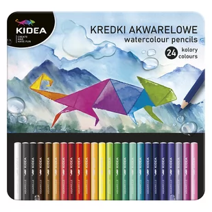 Kredki akwarelowe w pudełku 24 kolory KIDEA - DERFORM - Kredki, ołówki, pastele i pisaki - miniaturka - grafika 1