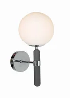 Lampy ścienne - GRANINO D20 kinkiet beton/chrom szklany mleczny klosz E27 - miniaturka - grafika 1