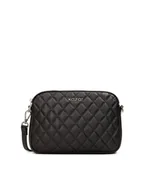 Torebki damskie - Mała czarna torebka crossbody ze srebrnym okuciem - miniaturka - grafika 1