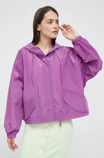 Emporio Armani kurtka damska kolor fioletowy przejściowa oversize - Kurtki damskie - miniaturka - grafika 1