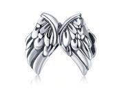 Charmsy - Pandora Valerio.pl Rodowany srebrny charms do serce skrzydła anioła angel wings srebro 925 BEAD45 BEAD45 - miniaturka - grafika 1