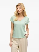 Koszulki i topy damskie - Vila Koszulka w kolorze zielonym - miniaturka - grafika 1