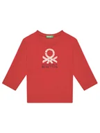 Bluzki damskie - United Colors Of Benetton Bluzka 3I1XG10HS Czerwony Regular Fit - miniaturka - grafika 1