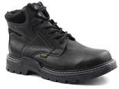 Buty zimowe męskie - Skórzane trapery męskie ocieplone wełną - Helios Komfort 816, czarne - miniaturka - grafika 1