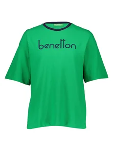Benetton Koszulka w kolorze zielonym - Koszulki i topy damskie - miniaturka - grafika 1