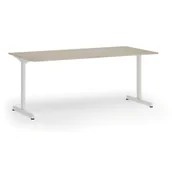 Biurka - Biurko PRIMO BETA, 1800 x 900 mm, podstawa biała, dąb naturalny - miniaturka - grafika 1