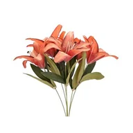 Sztuczne kwiaty - Lilia bukiet sztuczny 7 główek 45 cm pomarańczowy - miniaturka - grafika 1
