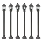 Lampy ogrodowe - vidaXL Lampy ogrodowe, 110 cm, E27, aluminium, 6 szt., brązowe - miniaturka - grafika 1