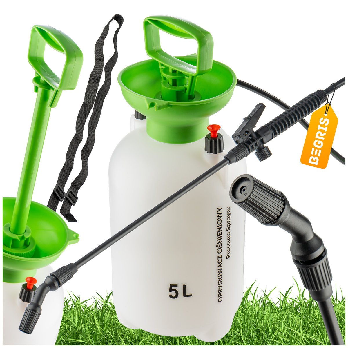 OPRYSKIWACZ OGRODOWY 5L DŁUGA LANCA CIŚNIENIOWY RĘCZNY REGULACJA DYSZY