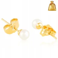 Biżuteria dla dzieci - PIĘKNE POZŁACANE KOLCZYKI WKRĘTKI, SZTYFY PERŁY 6 MM STAL CHIRURGICZNA 18K - miniaturka - grafika 1