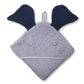 Okrycia kąpielowe dla dzieci - Hi Little One - Ręcznik Z Kapturem 100 X 100 Elephant Hooded Bath Towel Navy - miniaturka - grafika 1