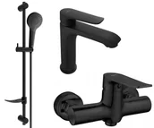 Zestawy baterii łazienkowych - Mexen Pecos DF05 zestaw prysznicowy, czarny - 72704DF05-70 - miniaturka - grafika 1