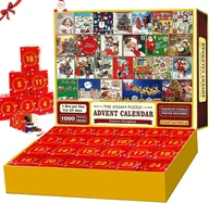 Ozdoby bożonarodzeniowe - Kalendarz Adwentowy Puzzle Świąteczne Boże Narodzenie 1000 Elementów 24 Dni - miniaturka - grafika 1