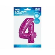 Balony i akcesoria - GoDan Balon foliowy cyfra 4, 34", różowa FG-C85R4 - miniaturka - grafika 1