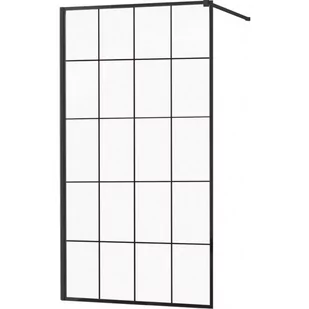 Mexen Kioto ścianka prysznicowa 120 x 200 cm, transparent/czarny wzór 8 mm, czarny - 800-120-101-70-77 - Ścianki i drzwi prysznicowe - miniaturka - grafika 1