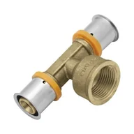 Łączniki, trójniki, kształtki - Trójnik KAN-therm Press z pierścieniem zaprasowywanym z GW 25xG3/4"x25 - miniaturka - grafika 1