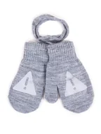 Rękawiczki dla dzieci - Rękawiczki Chłopięce Jednopalczaste Ze Sznurkiem Szare Znak Drogowy 14 Cm - miniaturka - grafika 1