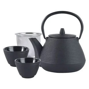 ZAPARZACZ ŻELIWNY DZBANEK 1L Z FILTREM i FILIŻANKAMI KINGHOFF KH-1846 - Zaparzacze i kawiarki - miniaturka - grafika 1