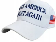 Czapki i chusty sportowe męskie - Czapka z daszkiem Make America Great Again Donald Trump Biało Granatowa - miniaturka - grafika 1