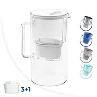 Dzbanki filtrujące - Wessper Aquamax Crystalline 2,5L Szklany Dzbanek Filtrujący + 4X Aquafloow Maxi Zamienny Wkład/Filtr Wody - miniaturka - grafika 1