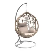 Fotele ogrodowe wiszące - Bujak okrągły beż - miniaturka - grafika 1