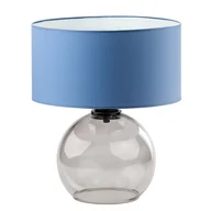 Lampy stojące - Szklana lampka nocna z niebieskim abażurem LUTON - miniaturka - grafika 1