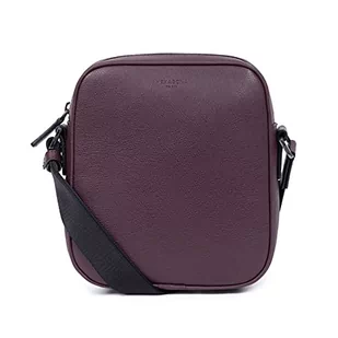 Hexagona Męska torba Cuir de Vachette Grainé Paris – kolekcja groszkowanej skóry bydlęcej – 1 regulowany pasek na ramię – ręcznik, torba na ramię, bordowa Dandy, dł. : 18,5 x wys.: 21,5 x P: 6 cm - Torby męskie - miniaturka - grafika 1