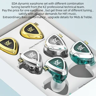 KZ EDA Wired Earphone without Mic In Ear Earbuds Noise Cancelling for Sports - Akcesoria do słuchawek - miniaturka - grafika 14