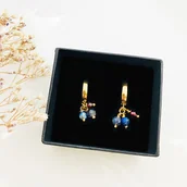 Kolczyki - Kolczyki z szafirem, rubinem i turmalinem - miniaturka - grafika 1