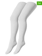 Rajstopy dziecięce - camano Rajstopy (2 pary) w kolorze białym - miniaturka - grafika 1