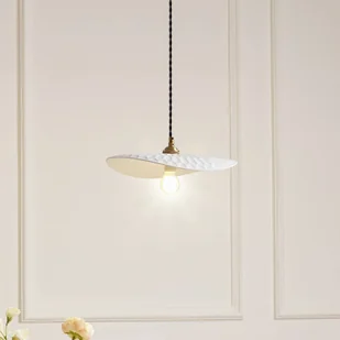 Lindby Lampa wisząca Annira, Ø 29 cm, ceramika, biały/mosiądz - Lampy sufitowe - miniaturka - grafika 1