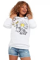 Bluzy damskie - Joe Browns Damska bluza z kapturem Stay Wild Daisy Graphic Soft Cosy, biała, 6, biały - miniaturka - grafika 1