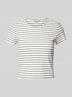 T-shirt o kroju slim fit z dodatkiem wiskozy model ‘EMMA’ - Koszulki i topy damskie - miniaturka - grafika 1