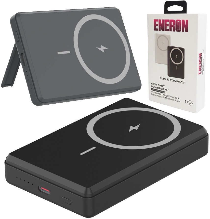 Powerbank 20W 10000mAh wireless/magnet czarny do iPhone Magsafe SZYBKIE ŁADOWANIE BEZPRZEWODOWE Magnetyczny