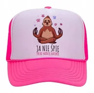 Czapki i chusty sportowe męskie - Czapka Różowy Daszek Leniwiec ŁADUJE BATERIĘ Wzory - miniaturka - grafika 1