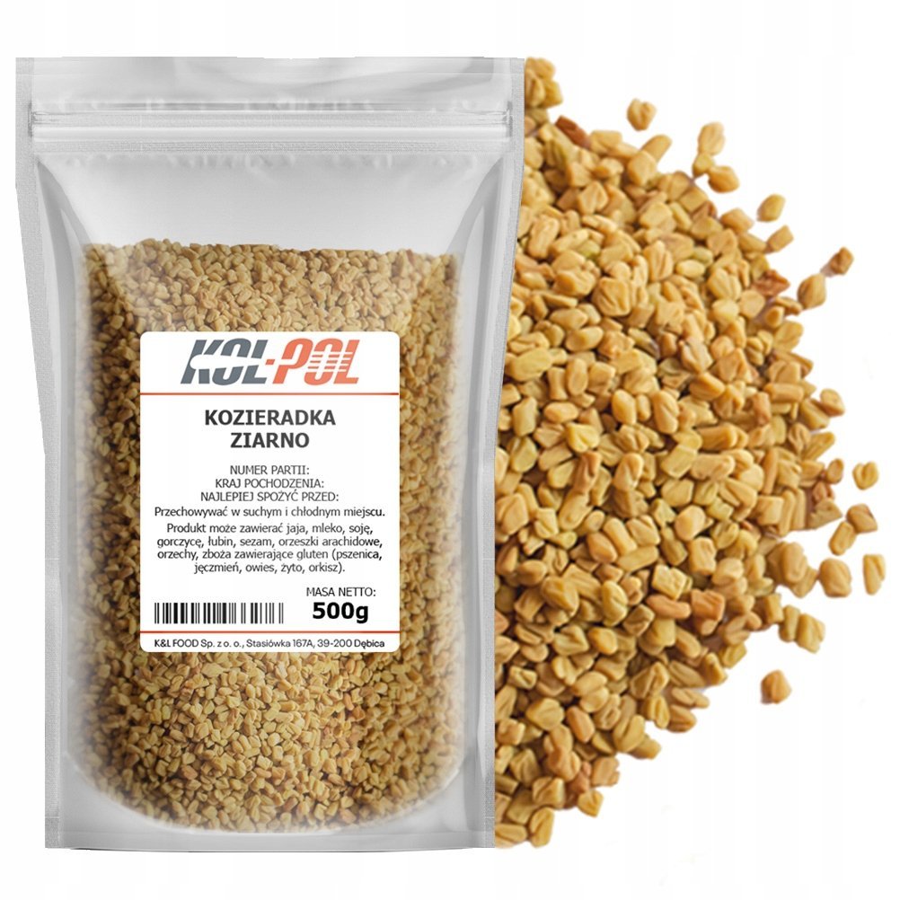 KOZIERADKA ZIARNO 500g Nasiona kozieradki naturalne wysoka jakość Kol-Pol
