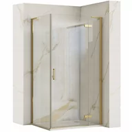 Kabiny prysznicowe - Kabina Prysznicowa Narożna Rea Hugo Gold 100X90 - miniaturka - grafika 1