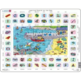 Puzzle 70 el. Nauka angielskiego Nad morzem Larsen - Puzzle - miniaturka - grafika 1